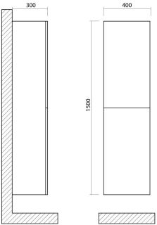 Шкаф подвесной Art&Max Verona Push 40x150см дуб баррик AM-Verona-Push-1500-2A-SC-RB